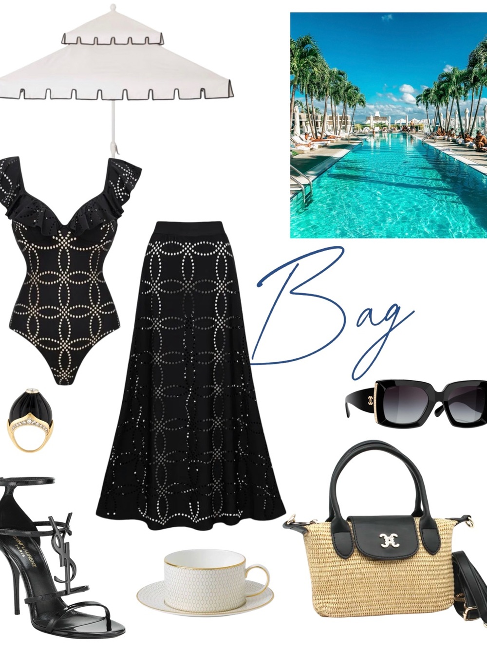 Straw Mini Top Handle & Crossbody Bag From Paris